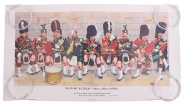 After John "Jedd" Edwards, (1933-2016) "Beating Retreat - Nine Soldier Laddies", a humorous study of