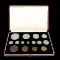 A George VI 1937 specimen coin set by Royal Mint in a fitted gilt-tooled red leather case