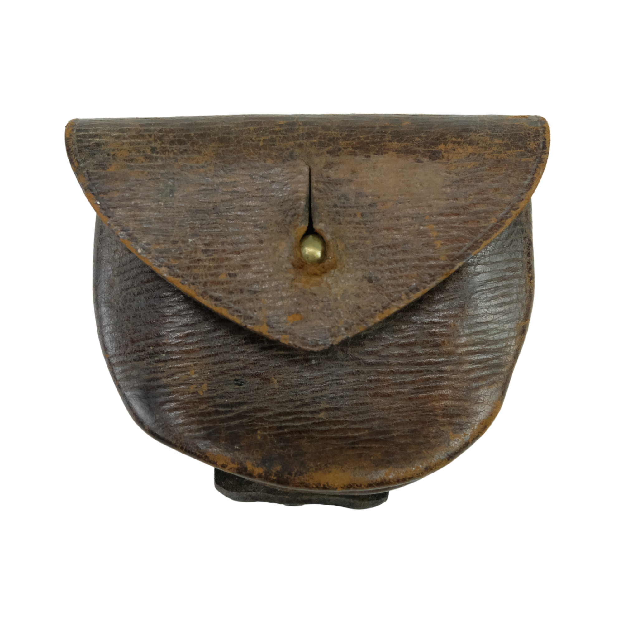 A Boer War British Army leather revolver ammunition pouch, dated 1900