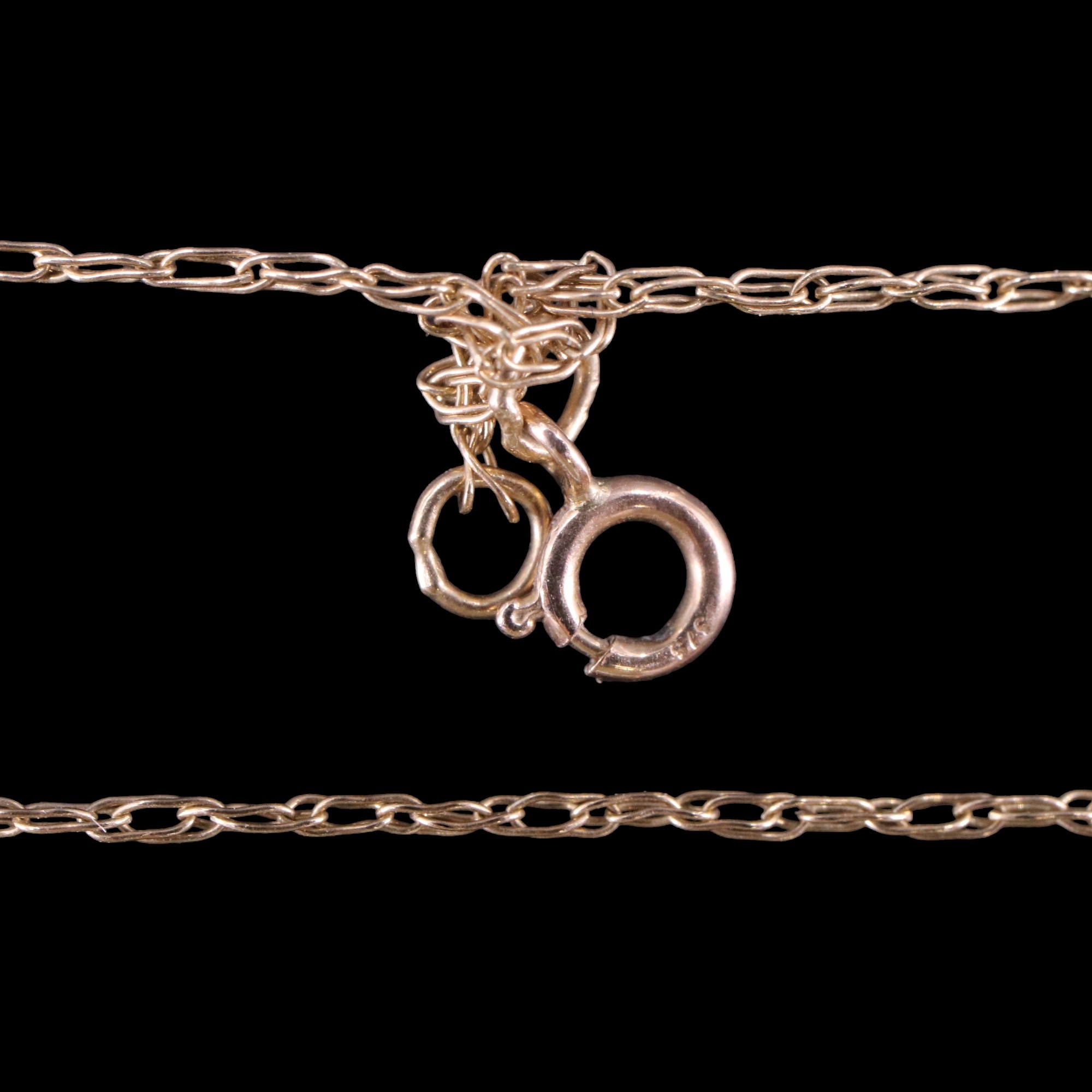 A 9 ct gold double locket in the form of an antique swivel fob seal, on a fine link neck chain, 33 - Image 5 of 5