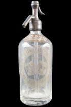 A W B Mew Langton & Co Ltd etched glass soda syphon, second quarter 20th Century