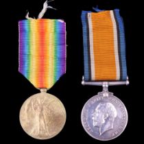 British War and Victory Medals to 21281 Pte H Crickmore, Border Regiment