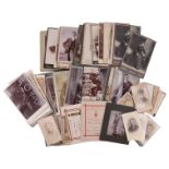 A collection of Victorian and early 20th Century cartes de visite and cabinet cards etc, including