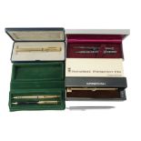 Four vintage ball-point pens including a Sea Gems Mackintosh 1868-1928 set, two Paper Mate's and a