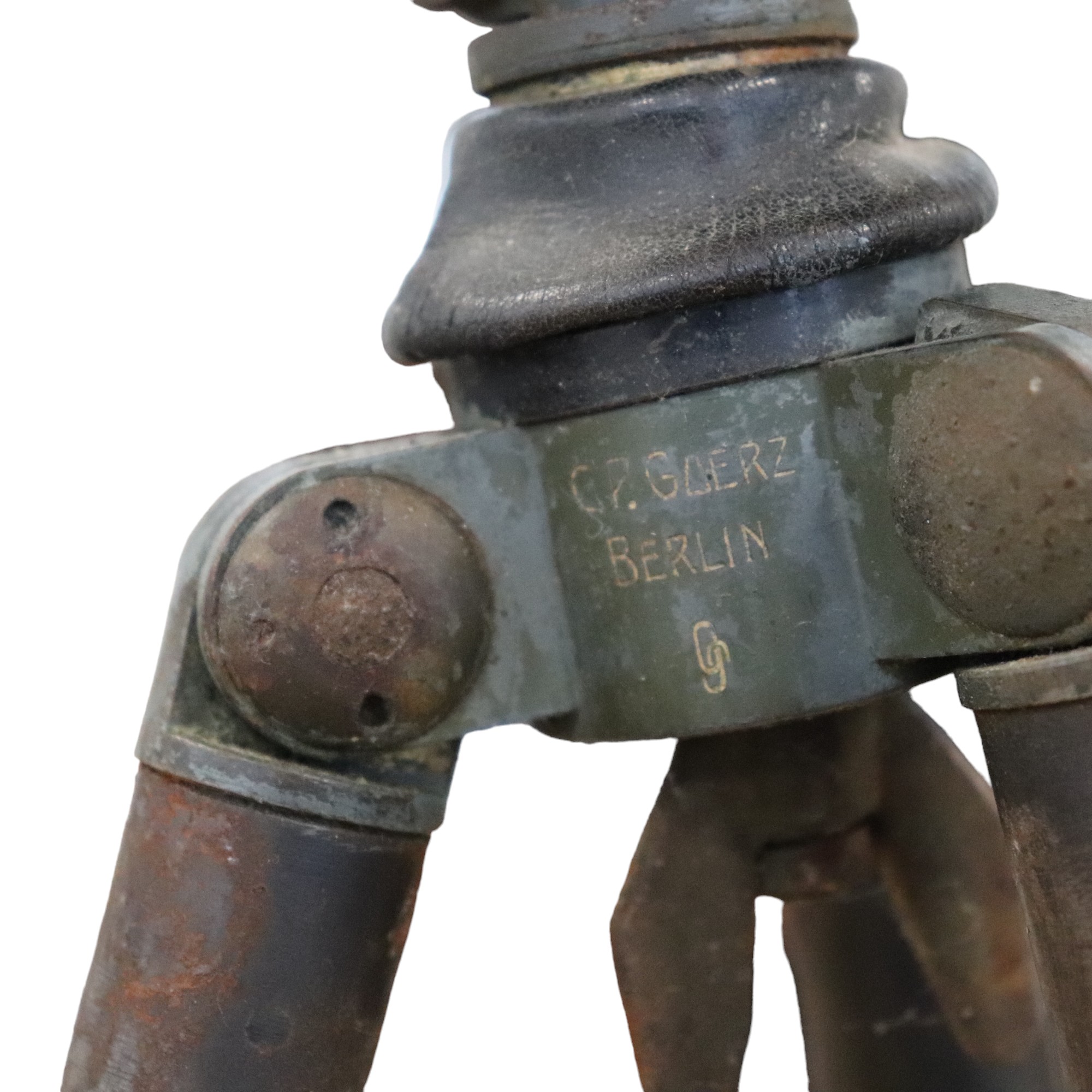 A Great War Imperial German army binocular periscope by Goertz, with tripod and leather cases - Image 16 of 25