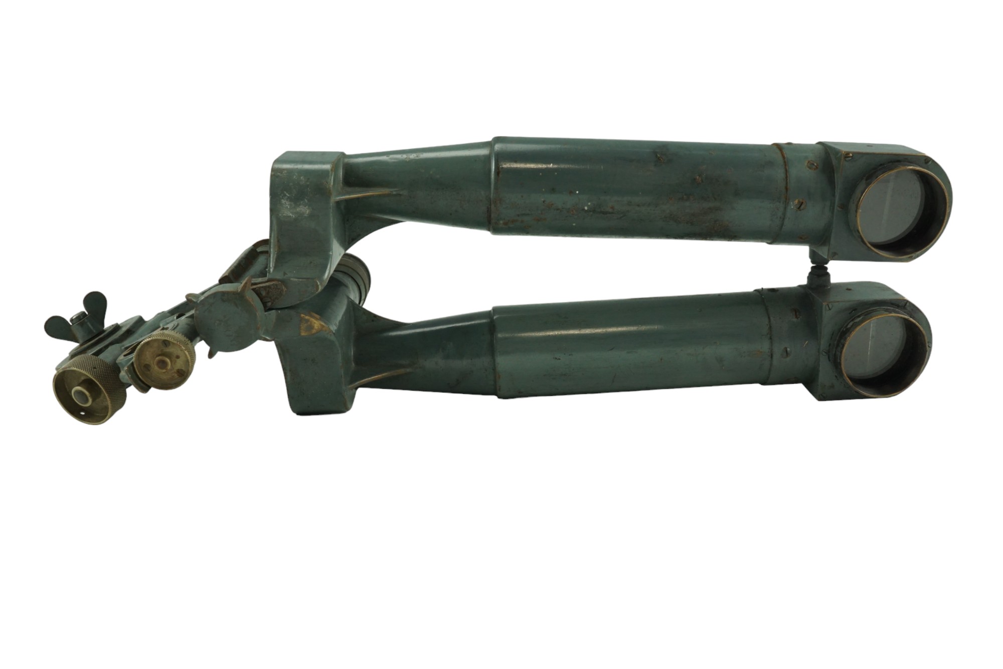 A Great War Imperial German army binocular periscope by Goertz, with tripod and leather cases - Image 4 of 25