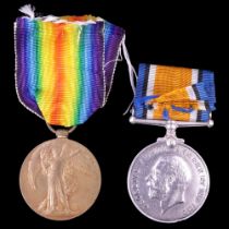 British War and Victory Medals to 4585 Pte B Swinscoe, Border Regiment