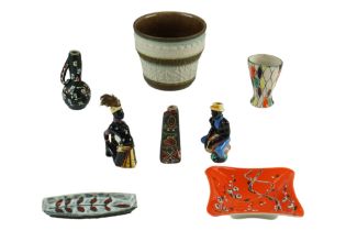 A quantity of 1960s German and Italian studio ceramics together with Drioi novelty decanters,