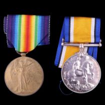 British War and Victory Medals to 29591 Pte J I Taylor, Border Regiment