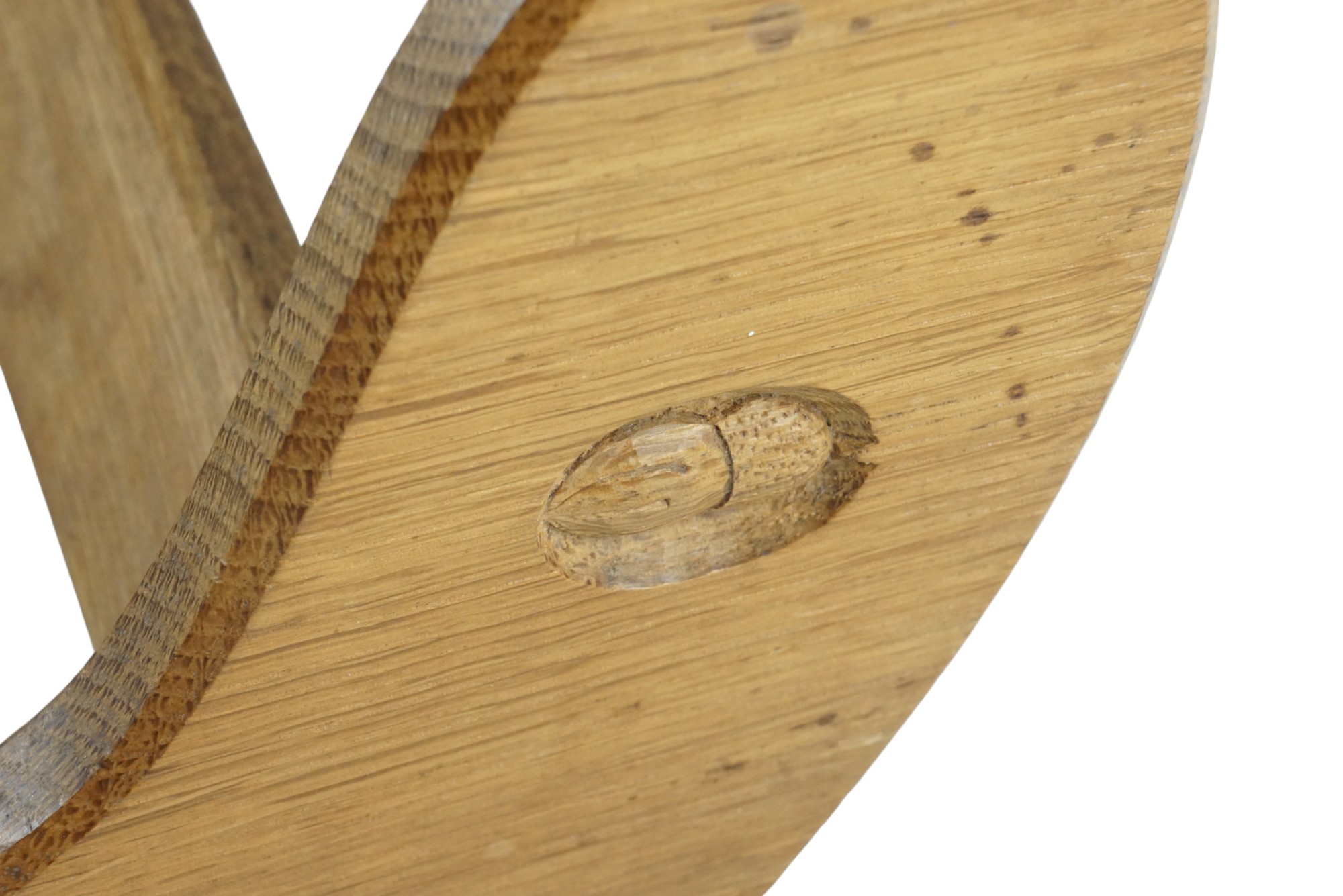 A carved oak book trough by Alan 'Acornman' Grainger (ex "Mouseman" Thompson of Kilburn, one of - Image 2 of 3