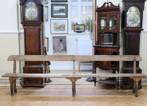 A late Victorian 10' station or similar bench, mixed timbers