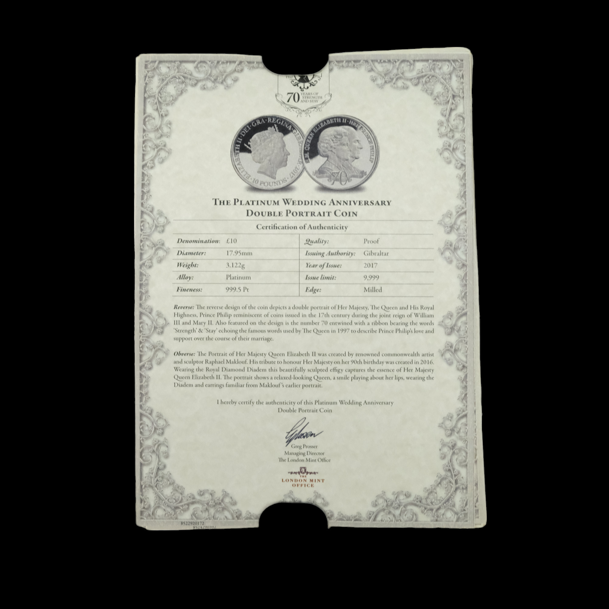 The Platinum Wedding Anniversary Photographic Collection royal commemorative coin set comprising The - Image 2 of 6