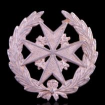 A Sterling standard white metal St John Ambulance Brigade brooch or badge, 34 mm