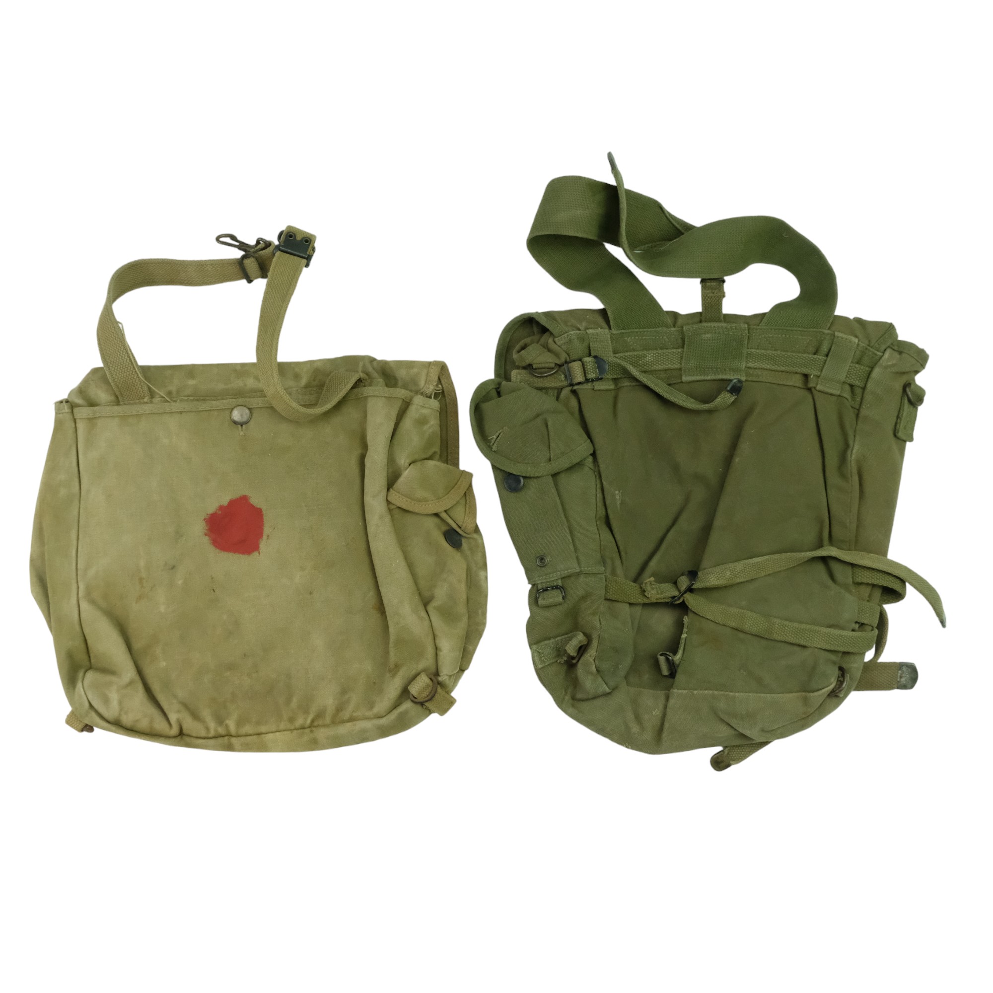 A Second World War US Army M 1936 Musette Pack together with Combat Pack - Image 2 of 4