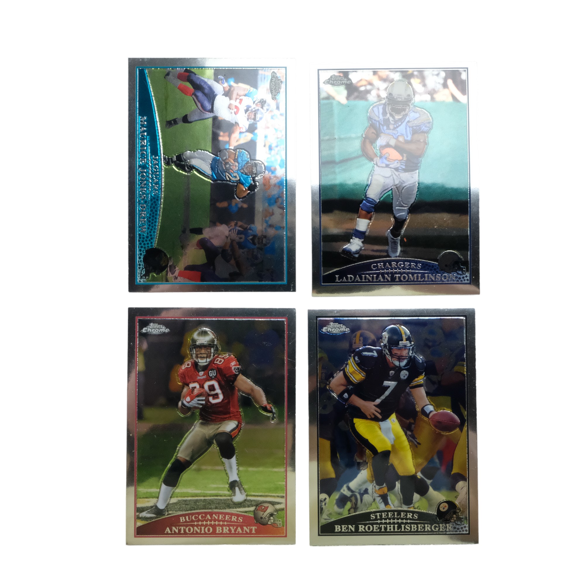 A collection of Topps Chrome 2009 NFL trading cards including Tom Brady (Patriots), Calvin - Image 2 of 5