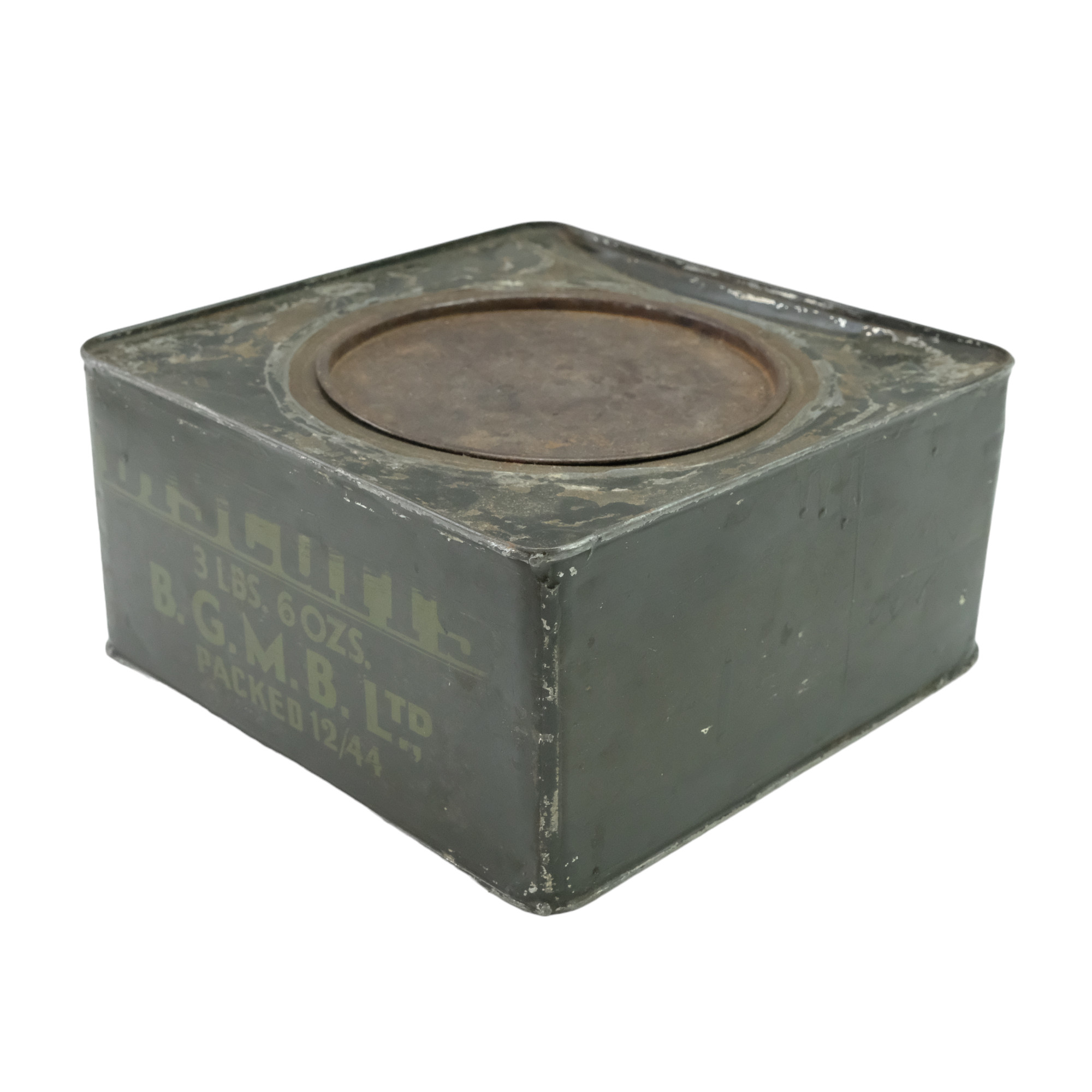 A 1944 British Army 3lb 6oz Biscuits ration tin - Image 2 of 2