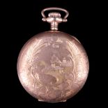 An early 20th Century fancy hunter cased pocket watch by the Burlington Watch Co of Chicago, USA,