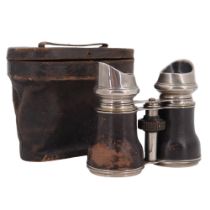 A cased pair of late 19th / early 20th Century binocular field glasses