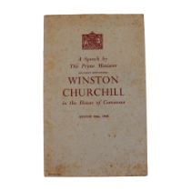"A Speech by The Prime Minister The Right Honourable Winston Churchill in the House of Commons,