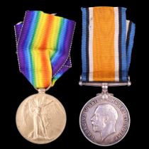 British War and Victory Medals to 33592 Pte E R T Tapper, Border Regiment