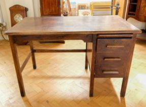 A 1930s-1940s Abbess Enduring Woodware oak office desk, 121 cm x 68 cm x 76 cm