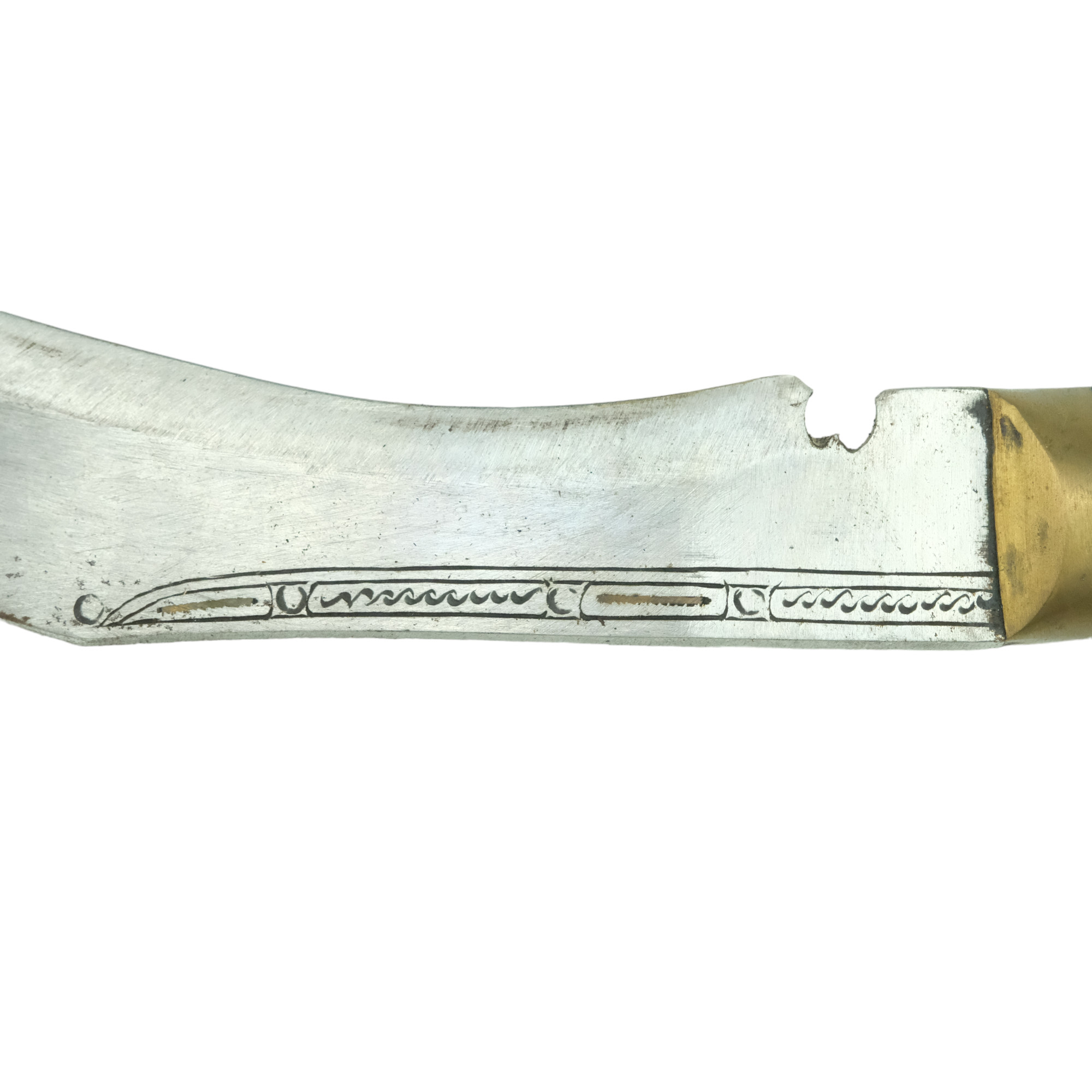 An Indian / Nepalese kukri in brass-mounted wooden scabbard, 42 cm - Bild 2 aus 3