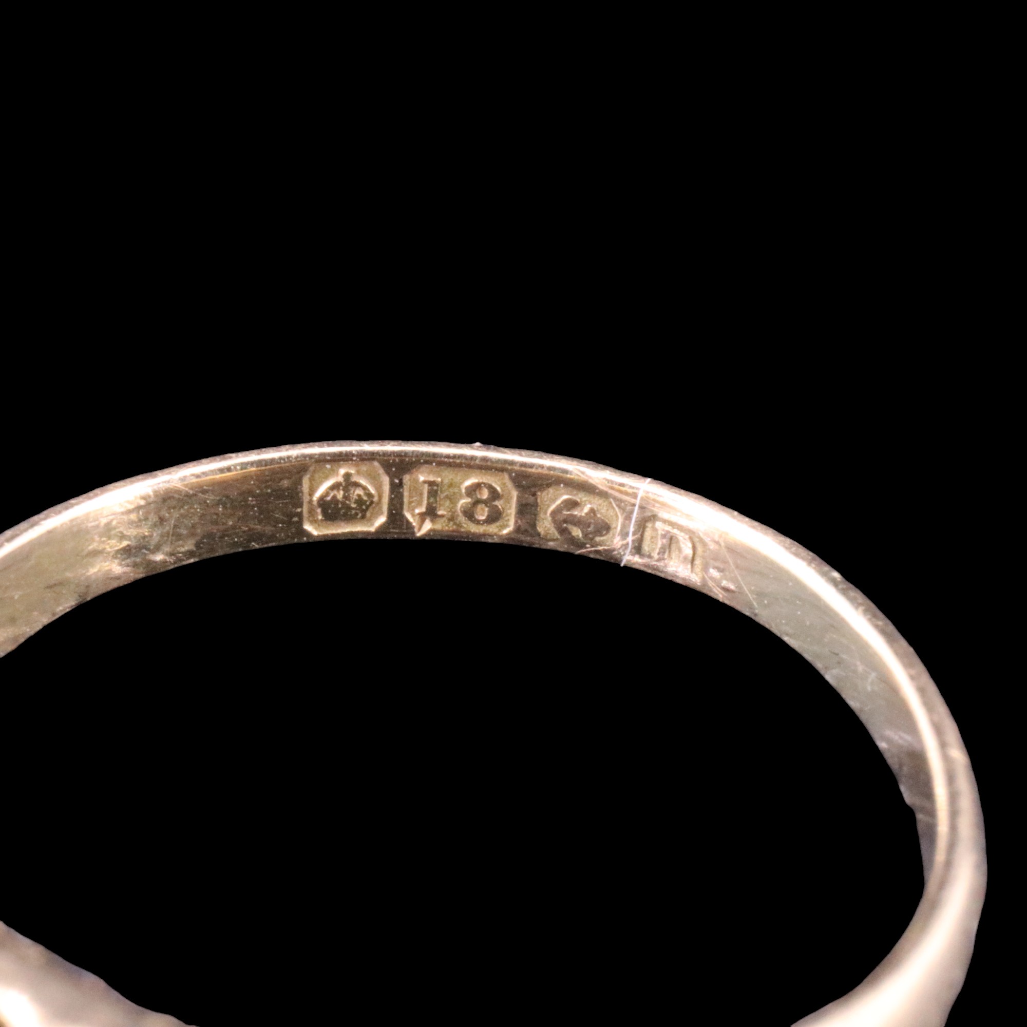 An early 20th Century five-stone diamond ring, the graded round-cut stones gallery-set on a tapering - Image 4 of 4
