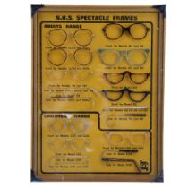 An NHS spectacle frames board, circa 1960s, 34 cm x 45 cm