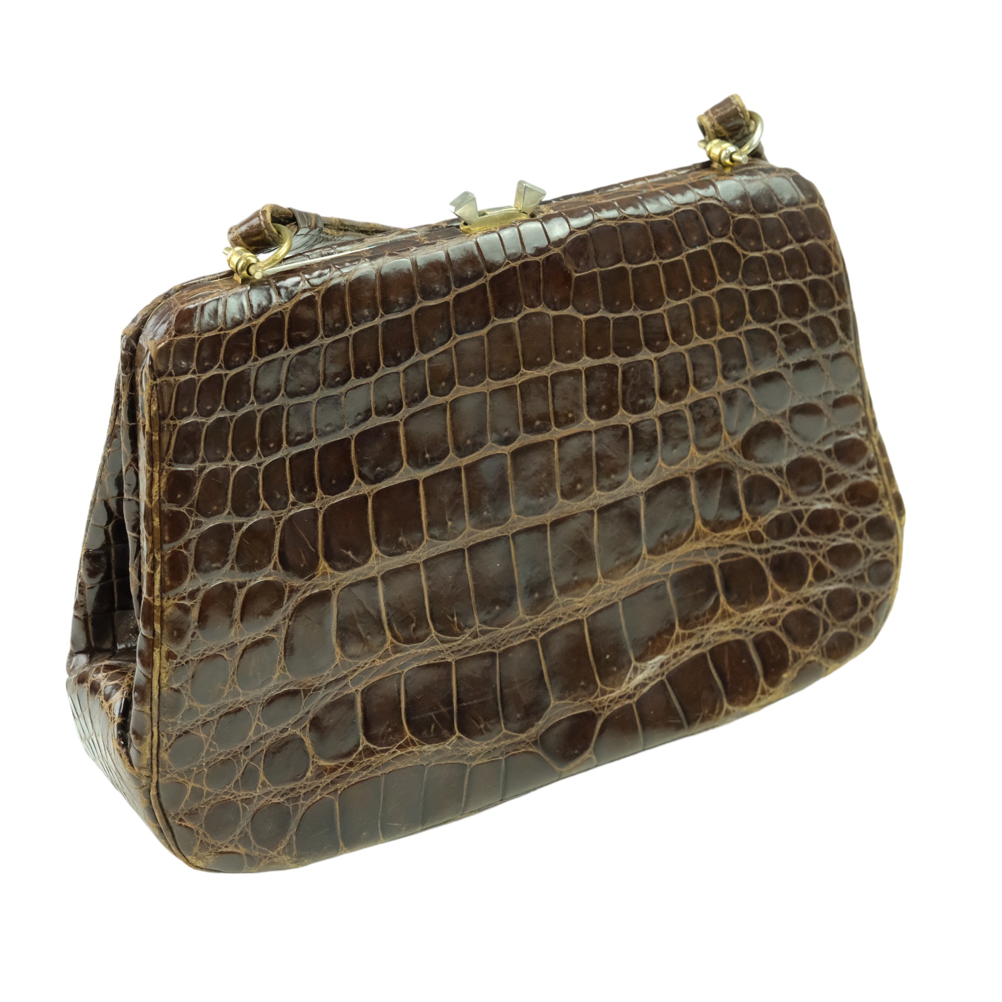 A vintage Harrods alligator handbag, circa 1960s-1970s, 27 x 18 cm excluding handle - Image 5 of 5