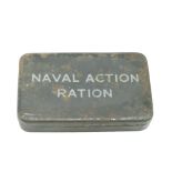 A Second World War Naval Action Ration tin, complete with original contents