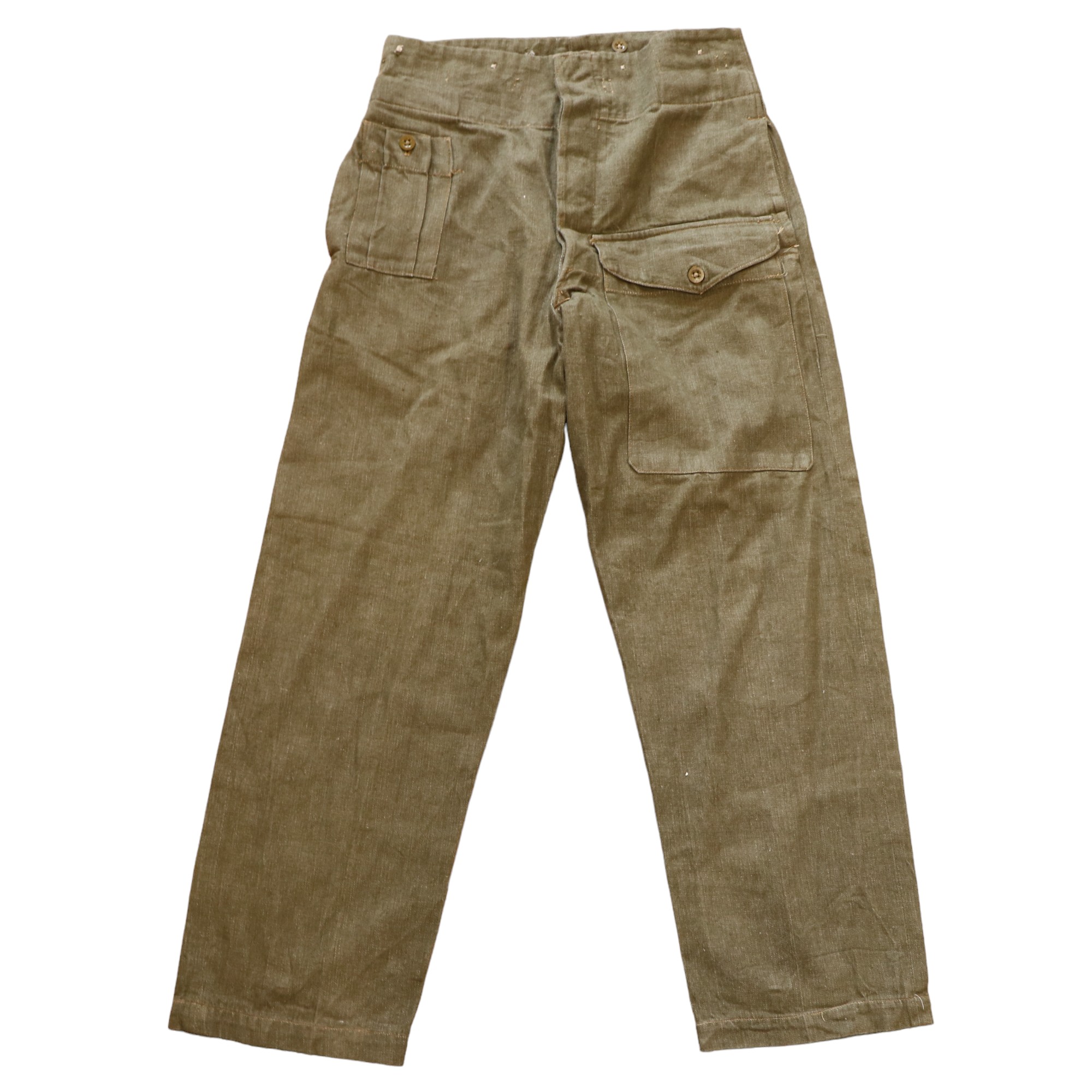 A pair of 1945 labelled Denim Overall [ Battledress ] Trousers