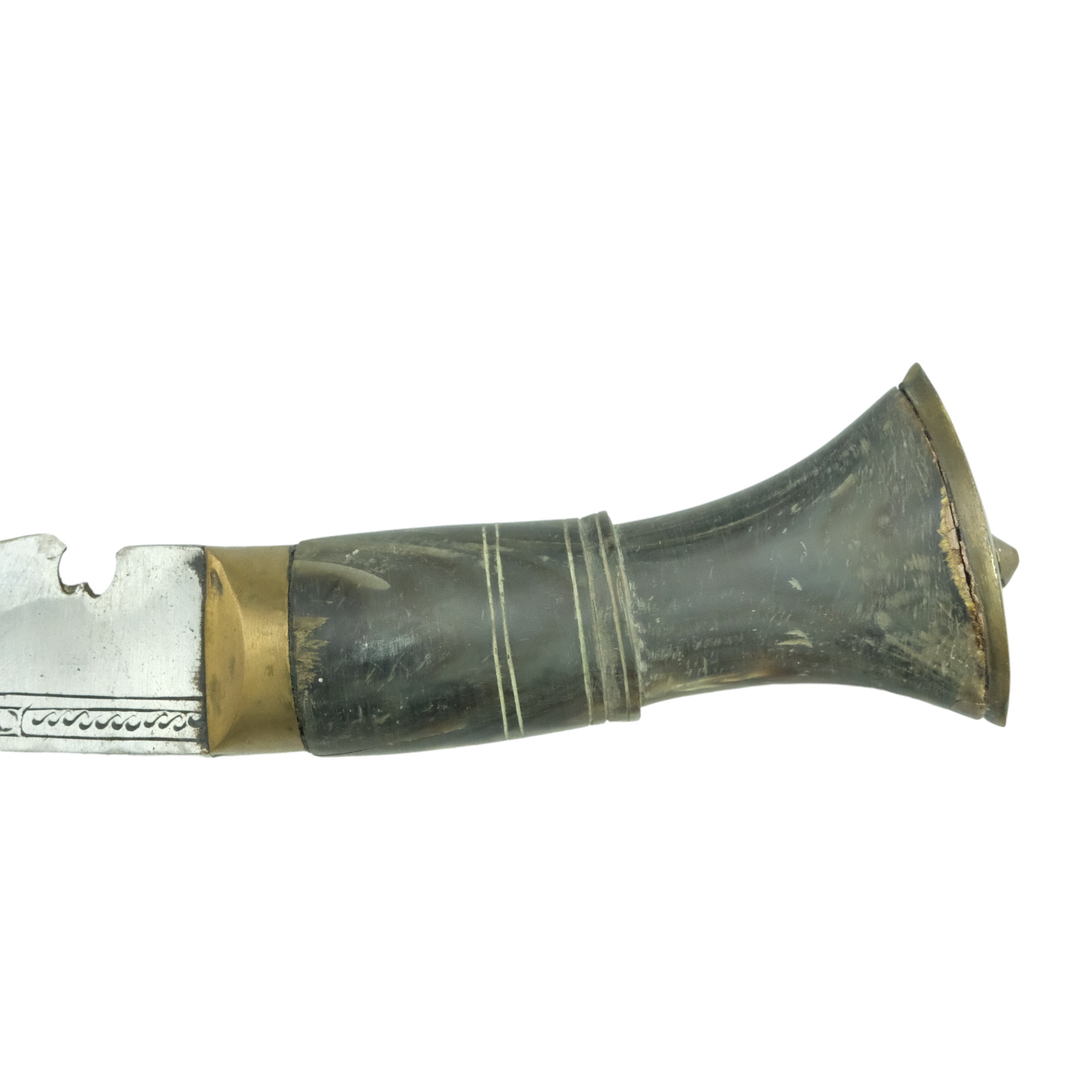 An Indian / Nepalese kukri in brass-mounted wooden scabbard, 42 cm - Bild 3 aus 3