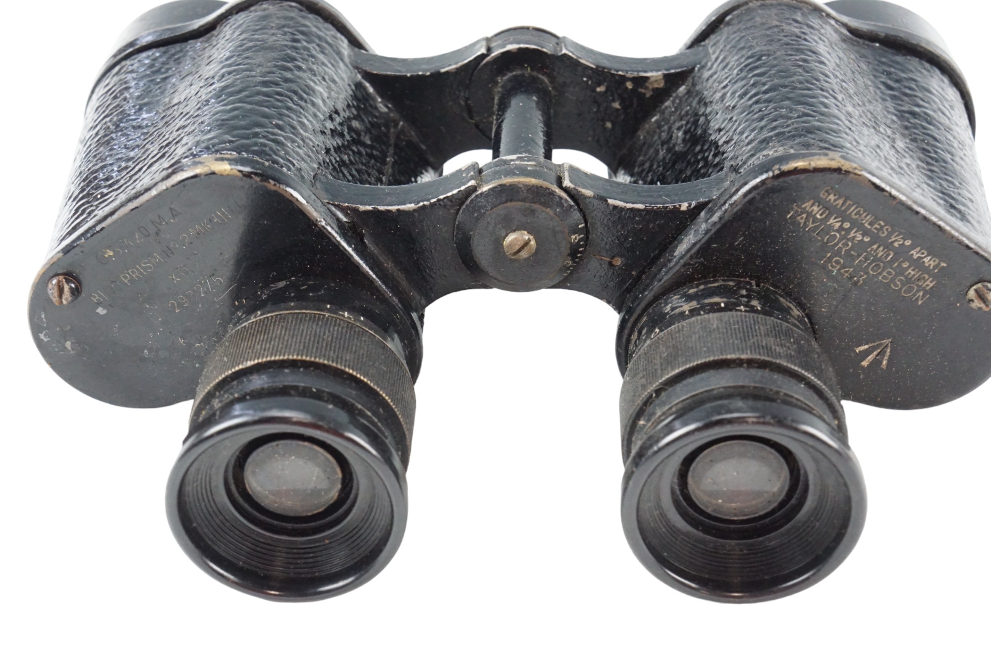 A set of 1943 British army No 2 Mk III binoculars in 1943 dated Pattern 1937 Webbing pouch - Image 2 of 3
