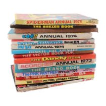A group of 1970s and other children's annuals including Spider-Man 1975; Star Trek 1974 and