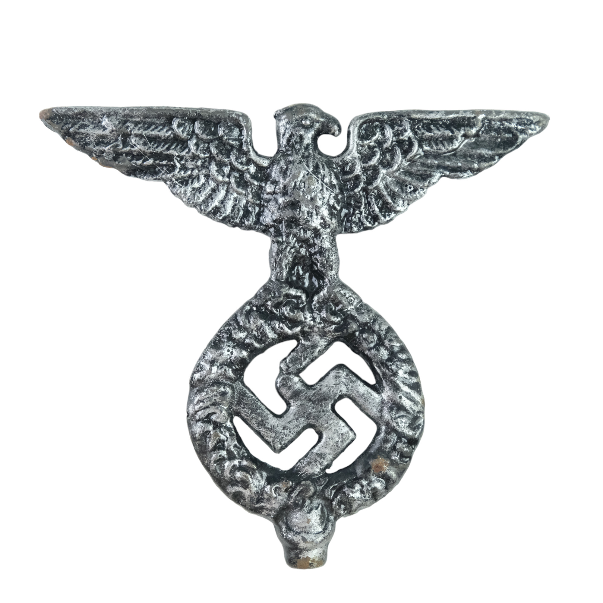 A German Third Reich type banner pole cast iron finial, 16.5 cm, (not period) - Image 2 of 2