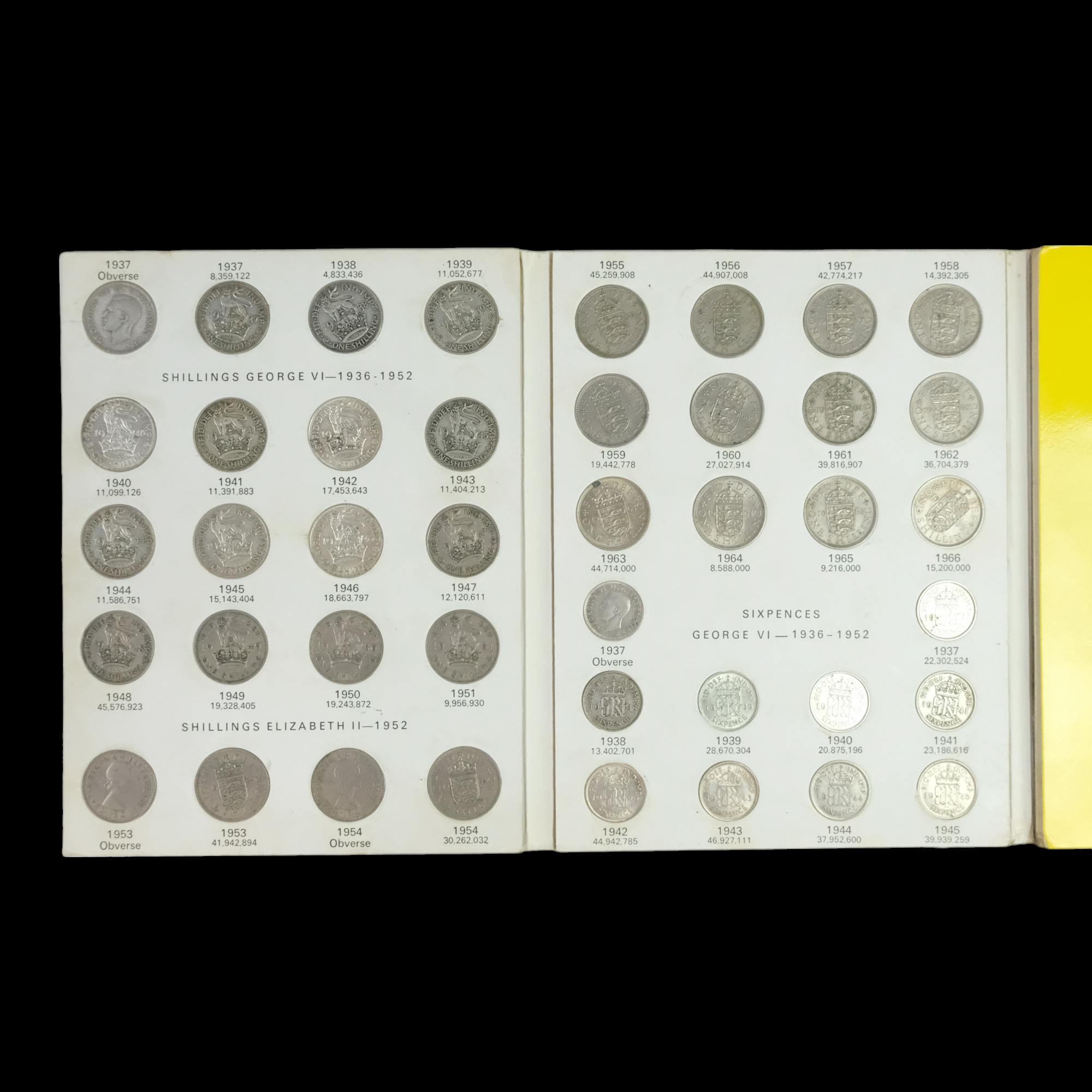 A group of GB coins comprising a complete Coin Collectors Folder No. 3 Shillings and Sixpences - Image 6 of 7