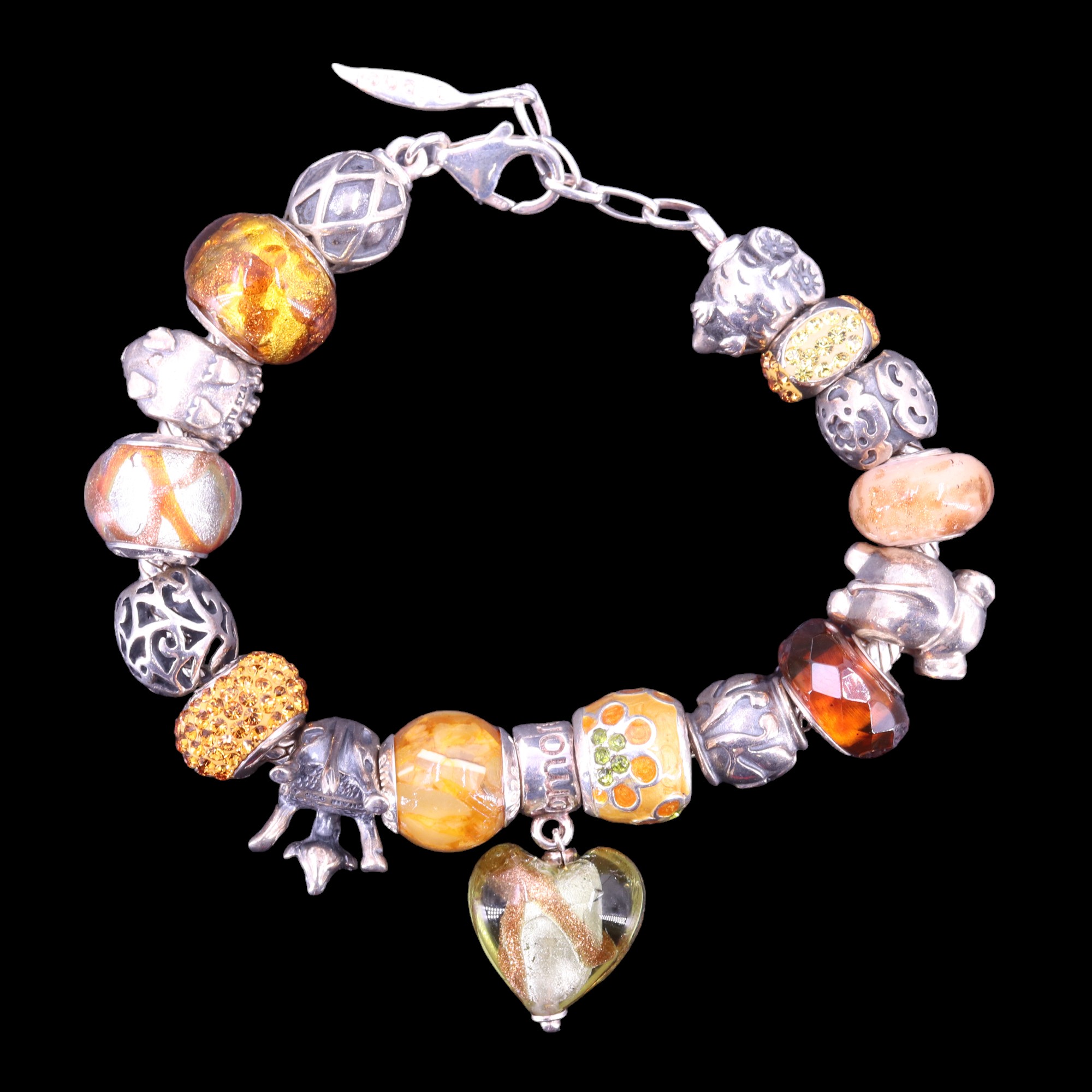 A contemporary Anne Haak Mini Orchid My Guardian Angel white metal charm bracelet, together with - Image 4 of 6