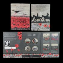 Three War Poppy Collection by Jacqueline Hurley gold-plated coin sets
