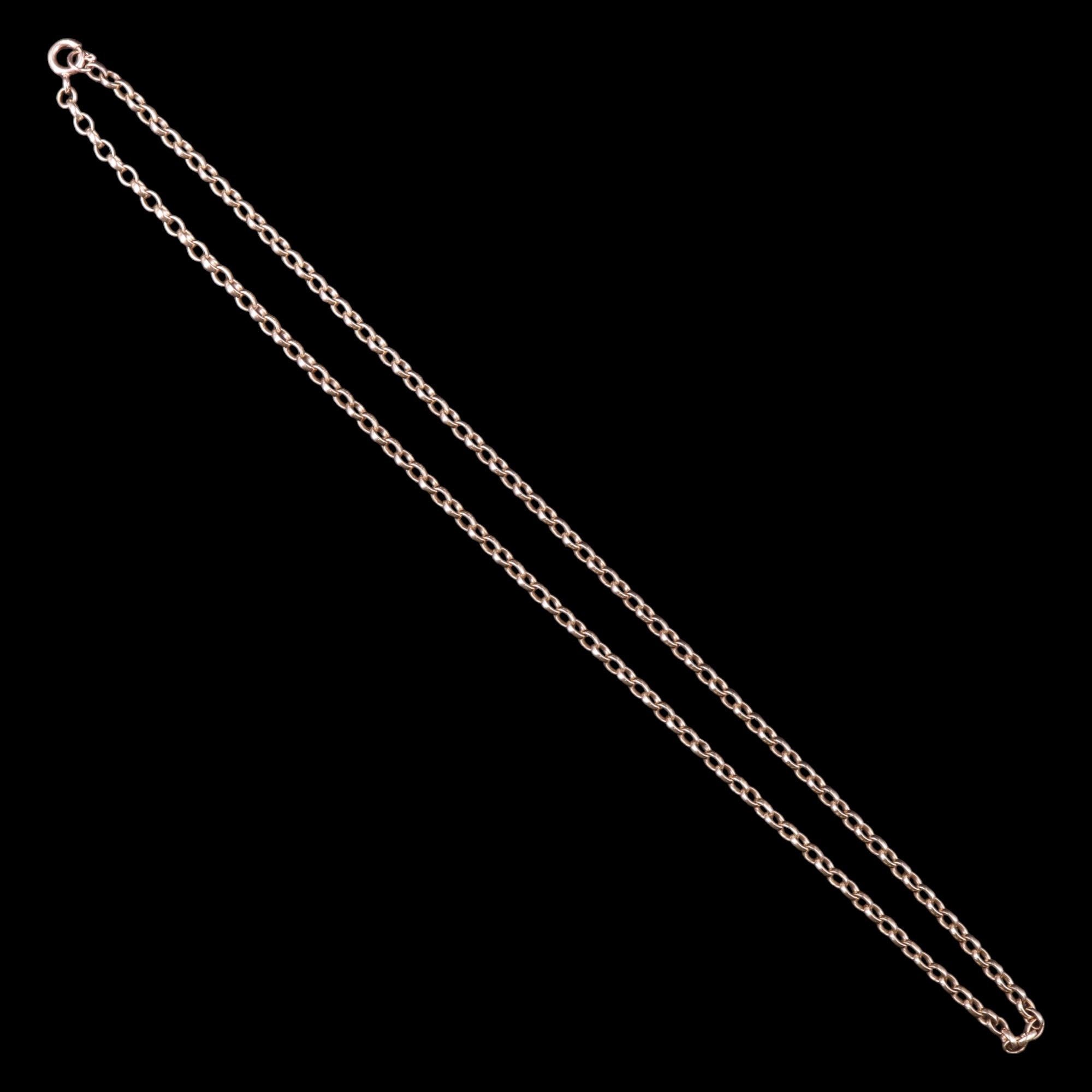 A 9 ct gold fine belcher-link neck chain, 50 cm, 11.3 g