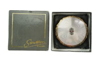 A 1950s Stratton marcasite-set powder compact