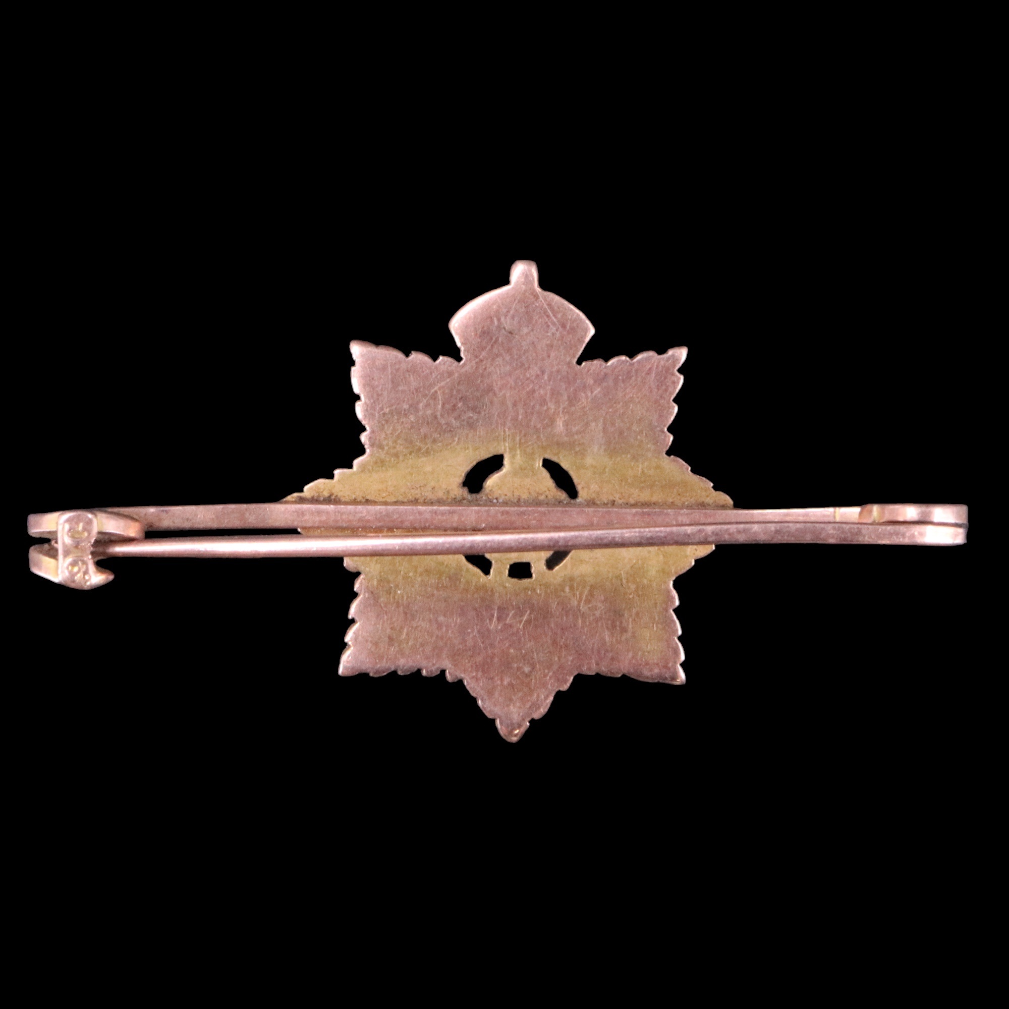 A Great War 9 ct gold Army Service Corps sweetheart brooch, 40 mm, 3 g - Image 2 of 2