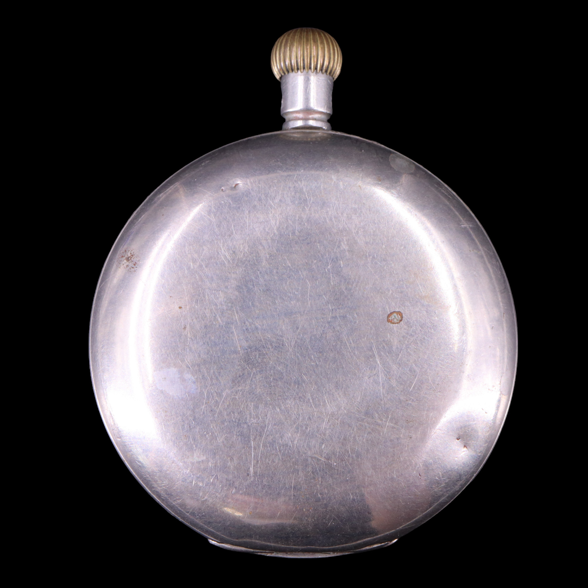 An early 20th Century Omega pocket watch, having a nickel hunter case, (incomplete) - Image 5 of 6