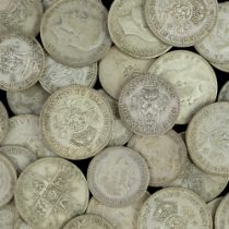 A quantity of pre-1947 GB silver coins, 458 g