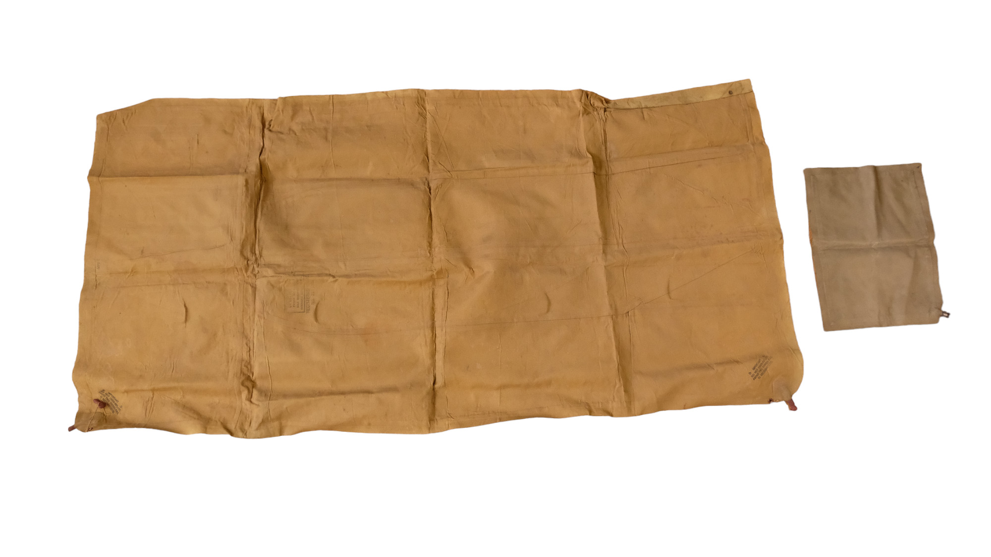 A Great War / Second World War army officer's private purchase inflatable mattress and pillow