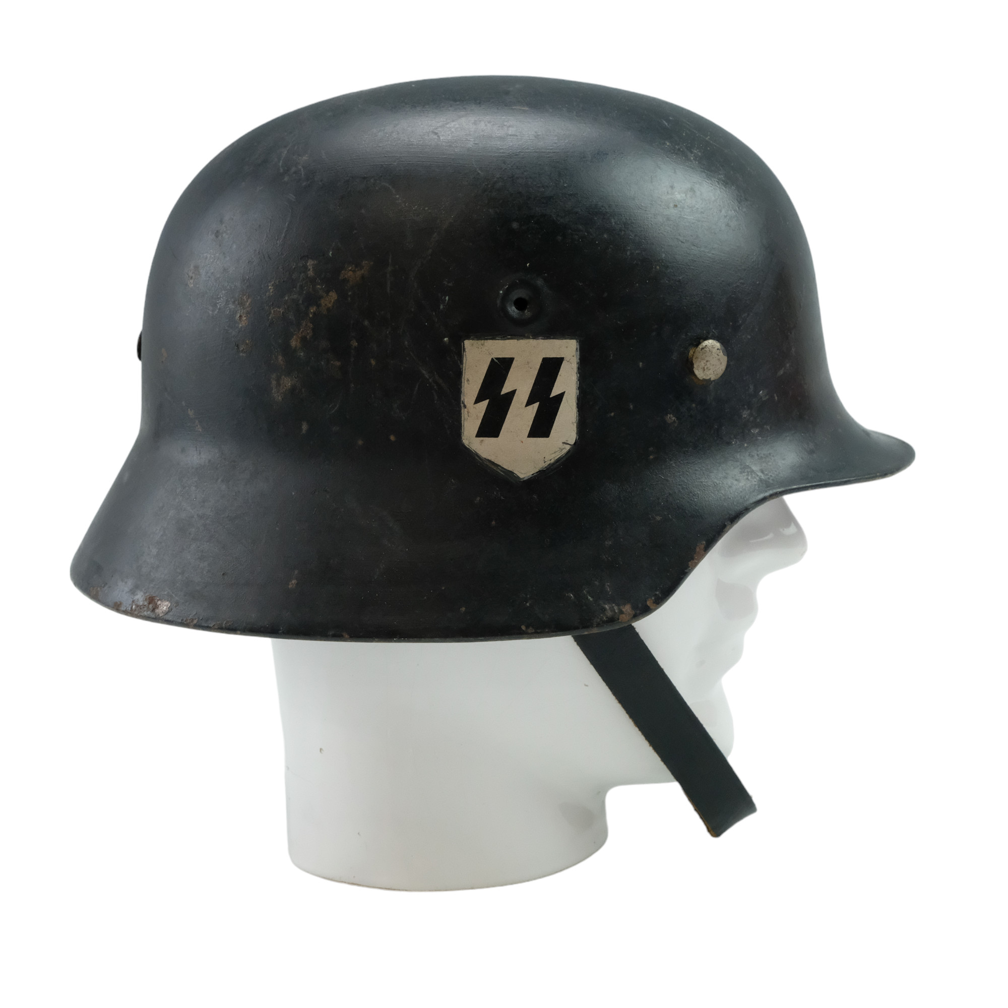 A post-War steel helmet bearing spurious German insignia - Image 5 of 7