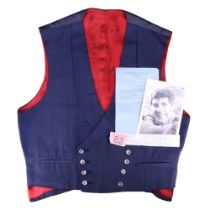 Tom Jones, (Welsh singer, born 1940) A 1960s stage-worn waistcoat of Tom Jones, double breasted in