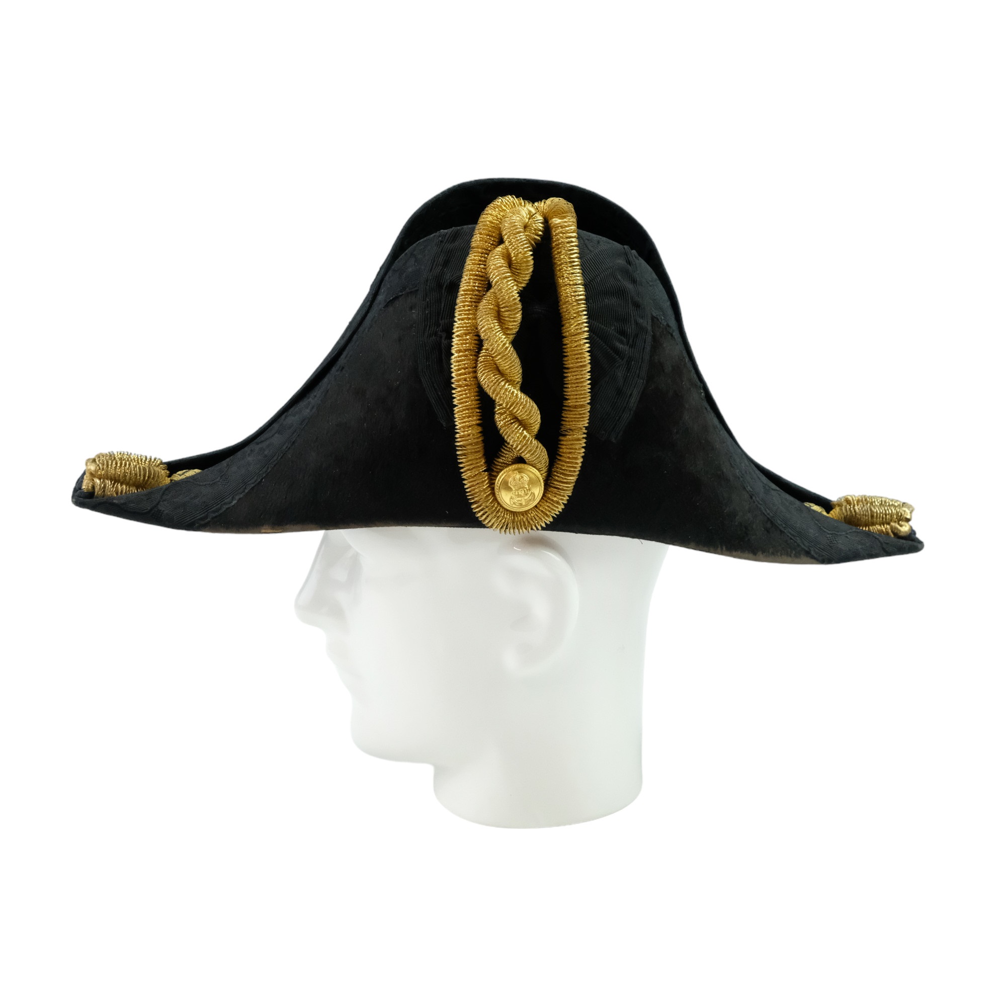 A George VI Royal Navy officer's cocked hat, epaulettes, sword belt and uniform shoulder straps, - Image 3 of 10