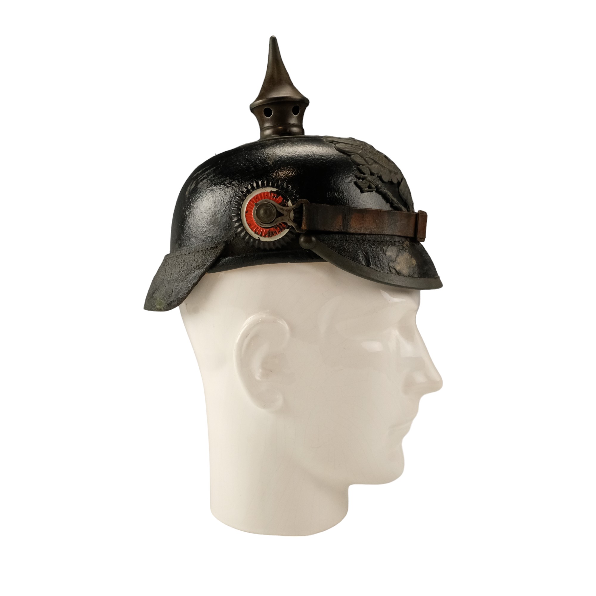 An Imperial German Model 1915 pickelhaube, maker-marked and 1916 dated - Image 5 of 8