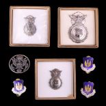 1980s US Air Force Security badges together with US Air Forces in Europe enamelled badges and a