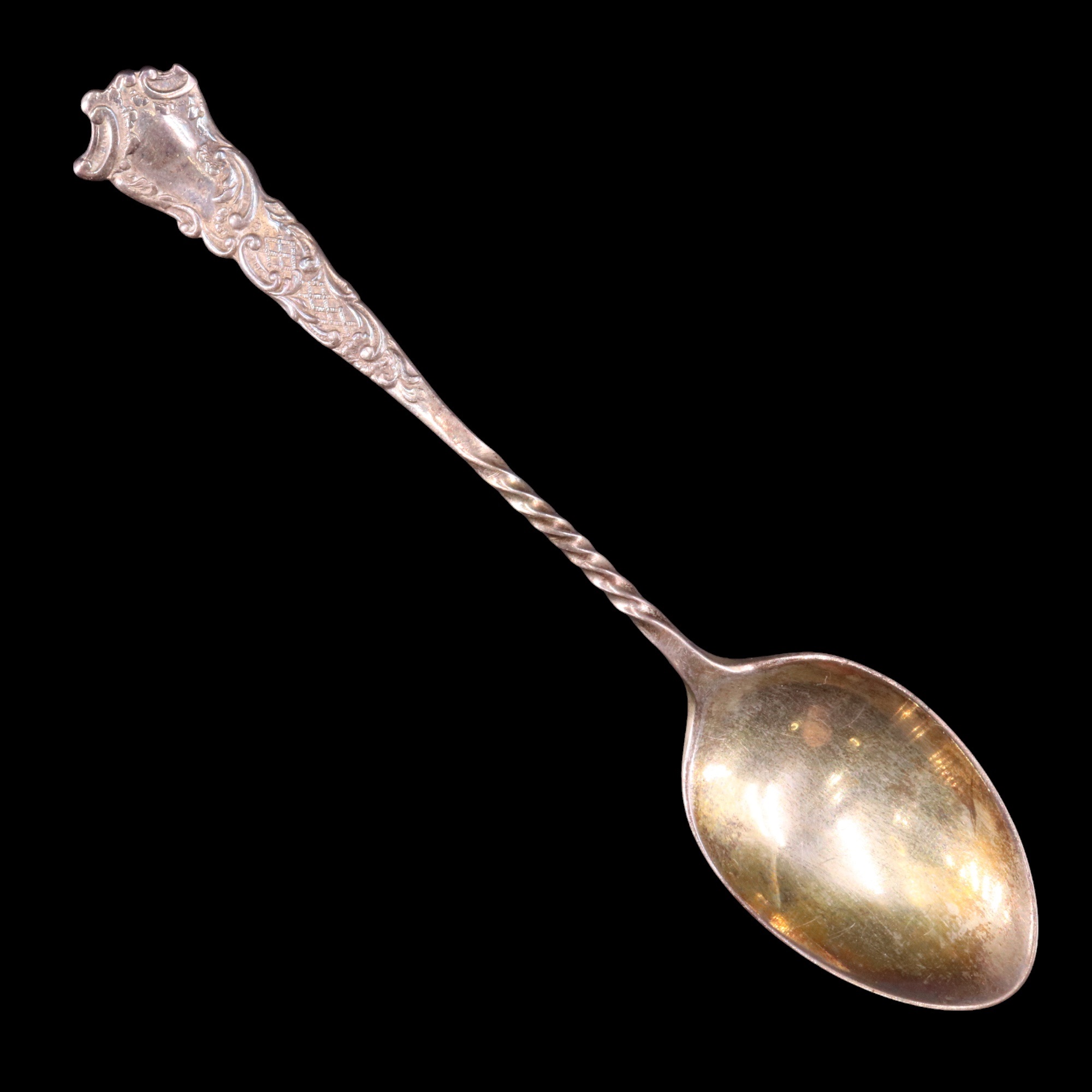 A late Victorian cased silver egg cup and spoon set, each bearing Rococo decoration, M Bros, - Image 6 of 8